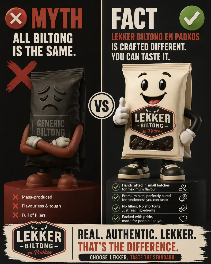 Myth vs fact by Moteef for LEKKER Biltong en Padkos